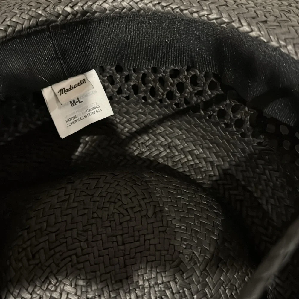 Madewell Black Wide-Brim Straw Sun Hat